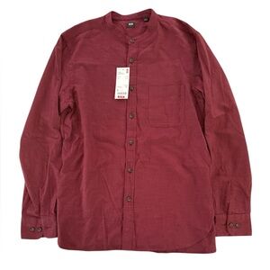 Uniqlo Men's Dark Red Flannel Button Up Shirt